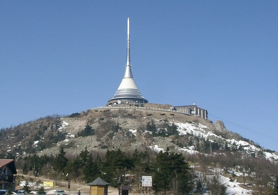 The Ještěd tower and hotel on its summit above Liberec