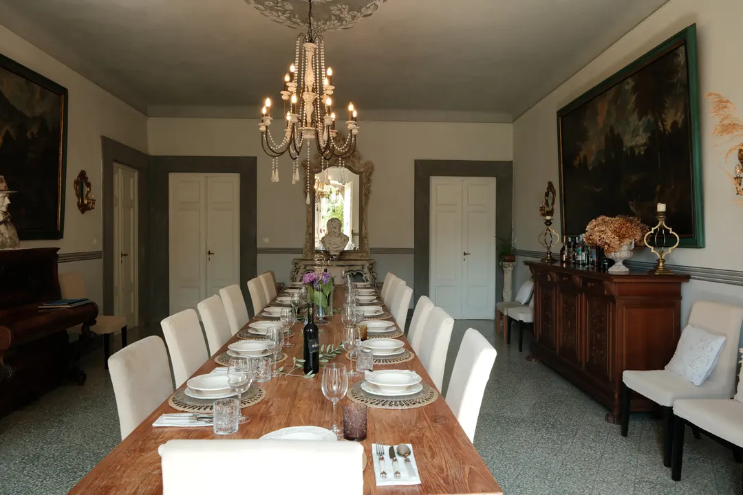 A table set for a family holiday meal